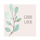 Rustic green branch minimalist good luck greeting card