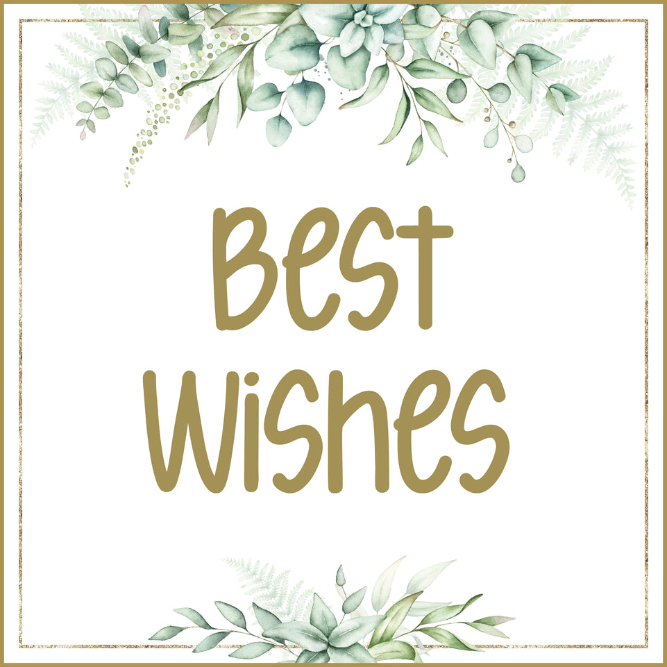 Rustic greenery frame best wishes greeting card