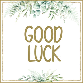 Rustic greenery frame good luck greet...