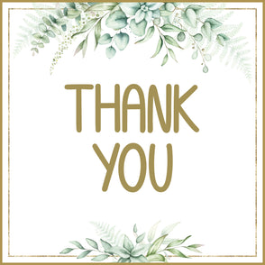 Rustic greenery frame thank you greet...