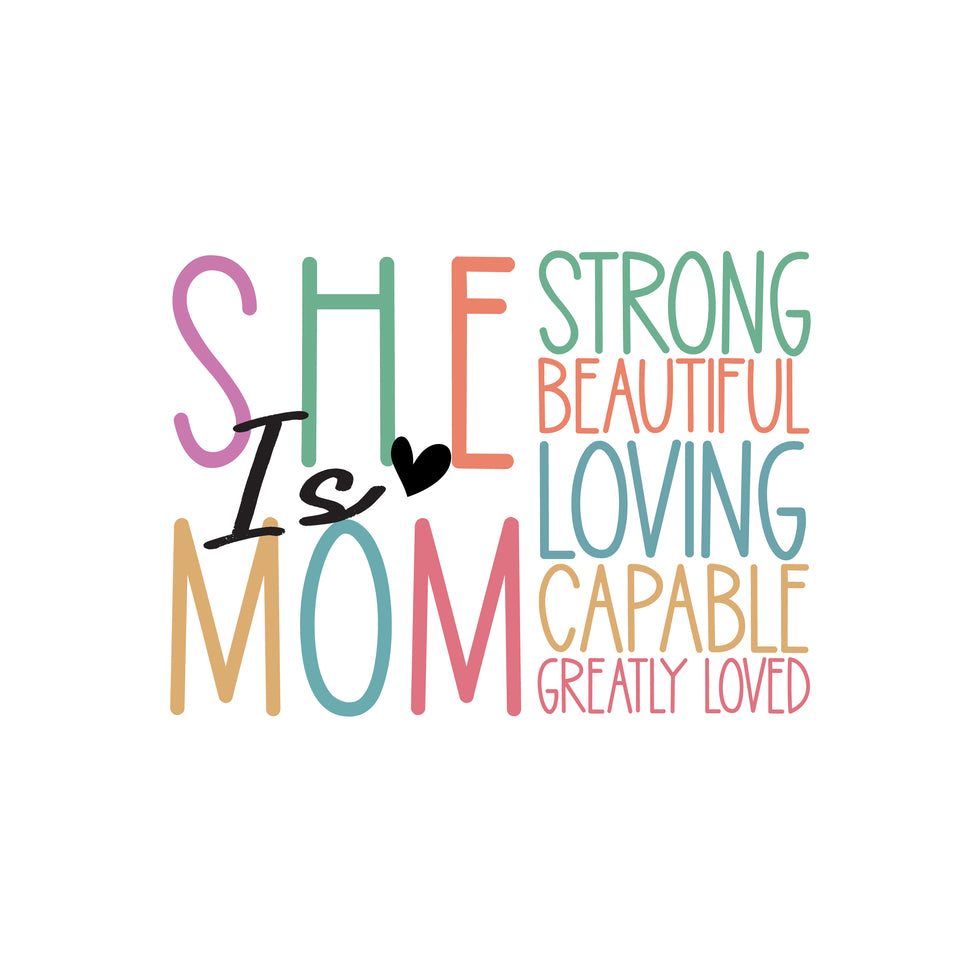 She is mom colorful greeting card