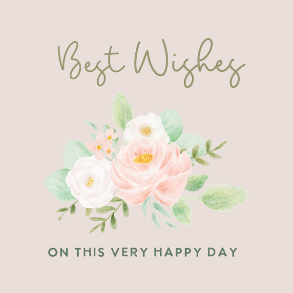 Soft floral best wishes greeting card