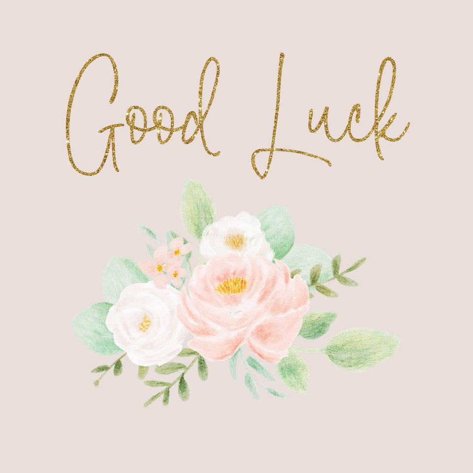 Soft floral good luck greeting card