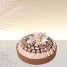 Flower designed chocolate round tray