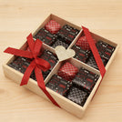 Valentines chocolate wood section tray
