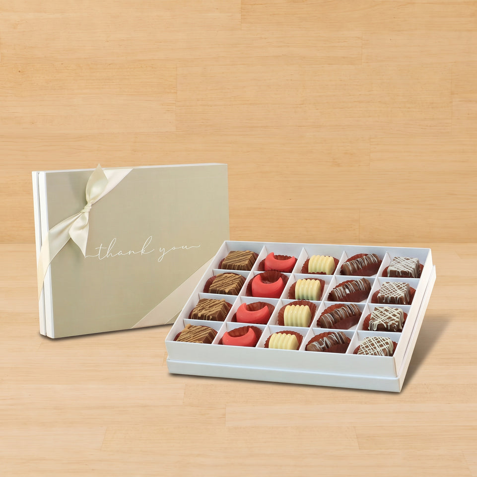 "Thank you" minimalist designed 20-piece premium chocolate hard box