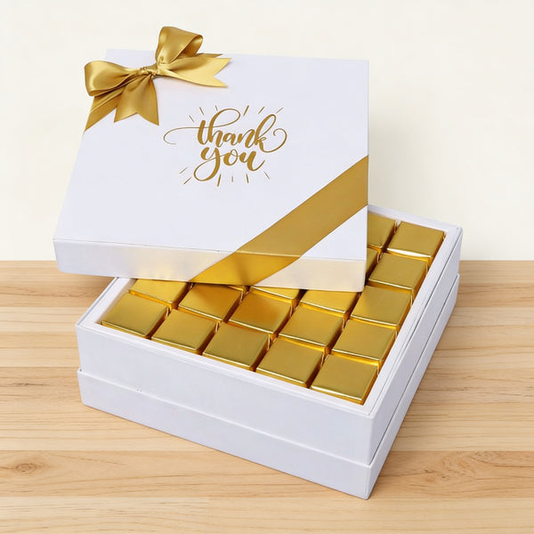 "Thank you" sun streak designed premium chocolate one layer hard box