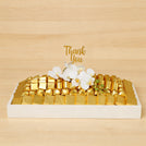 Thank you flower decorated premium chocolate medium leather tray