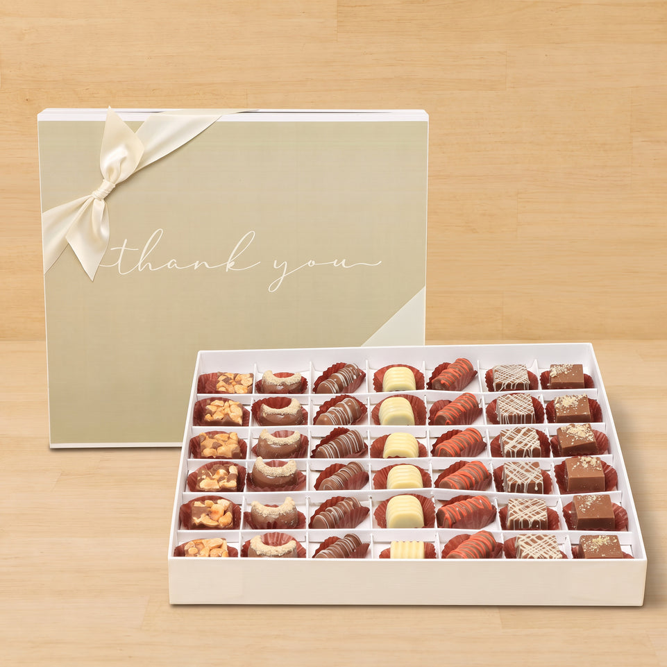 "Thank you" minimalist designed 42 -piece premium chocolate hard box