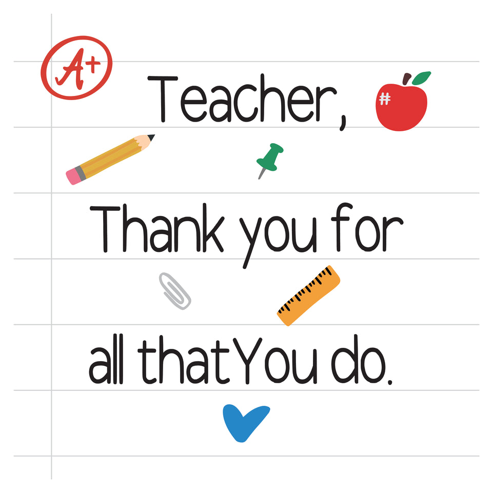 Teacher thank you for all that you do greeting card