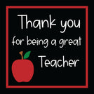 Thank you for being a great teacher apple greeting card