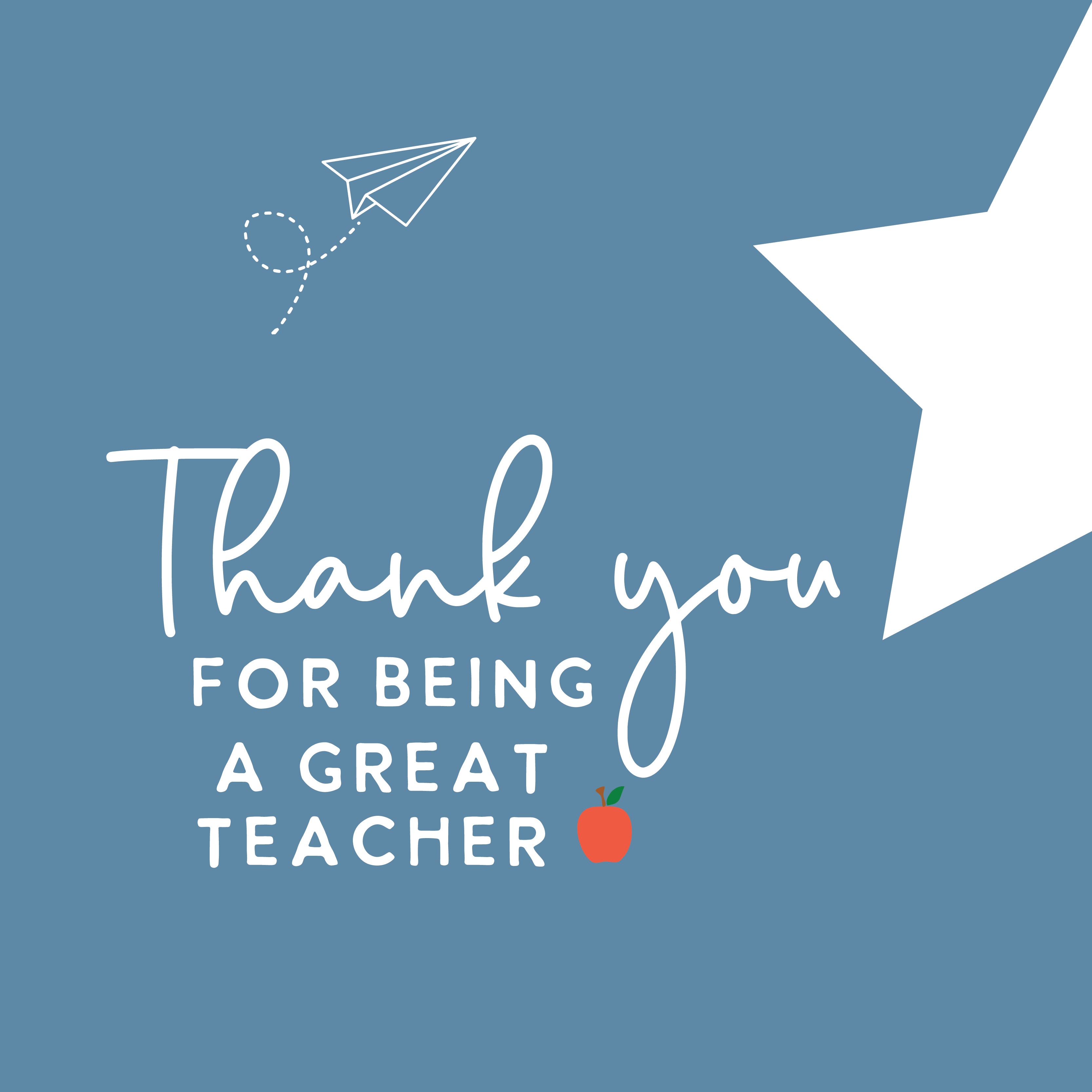 Thank you for being a great teacher star greeting card