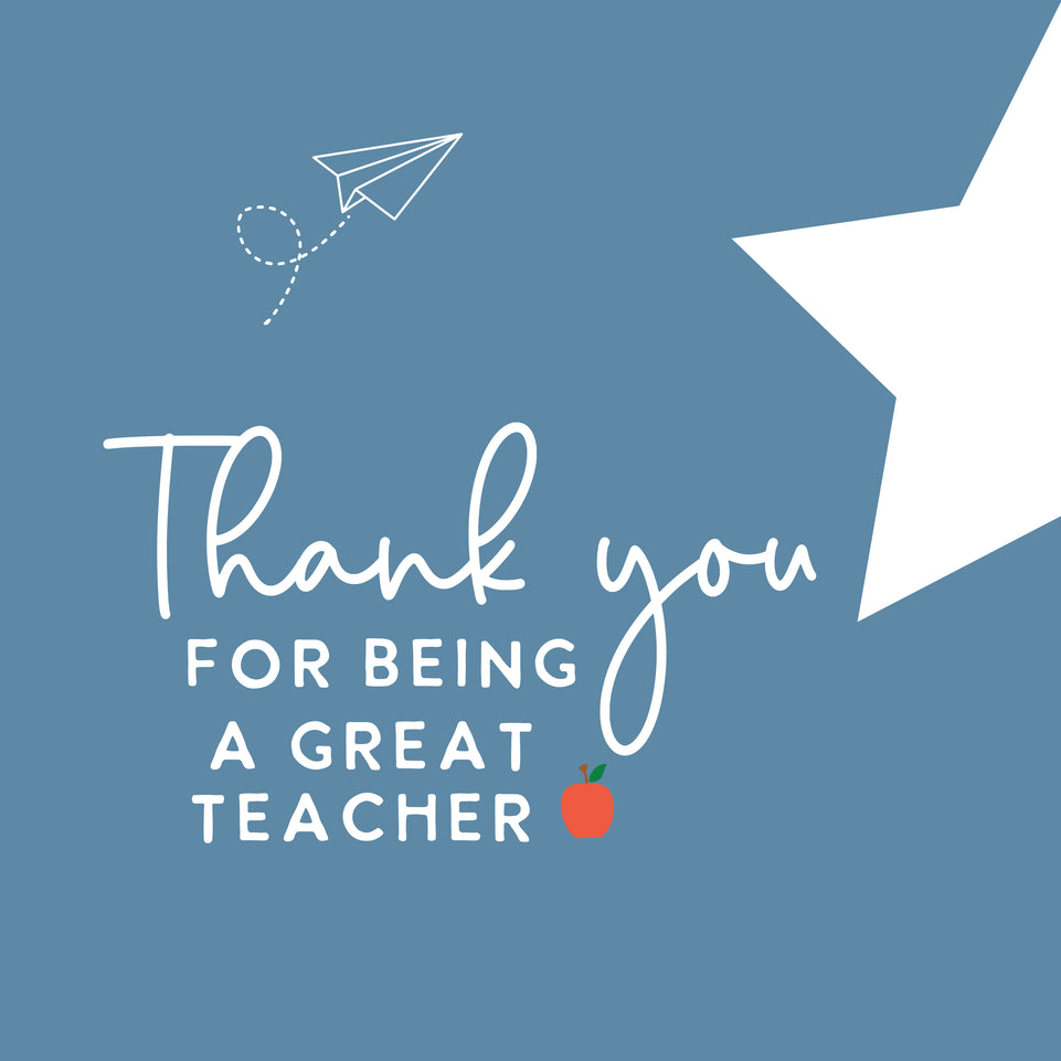 Thank you for being a great teacher star greeting card