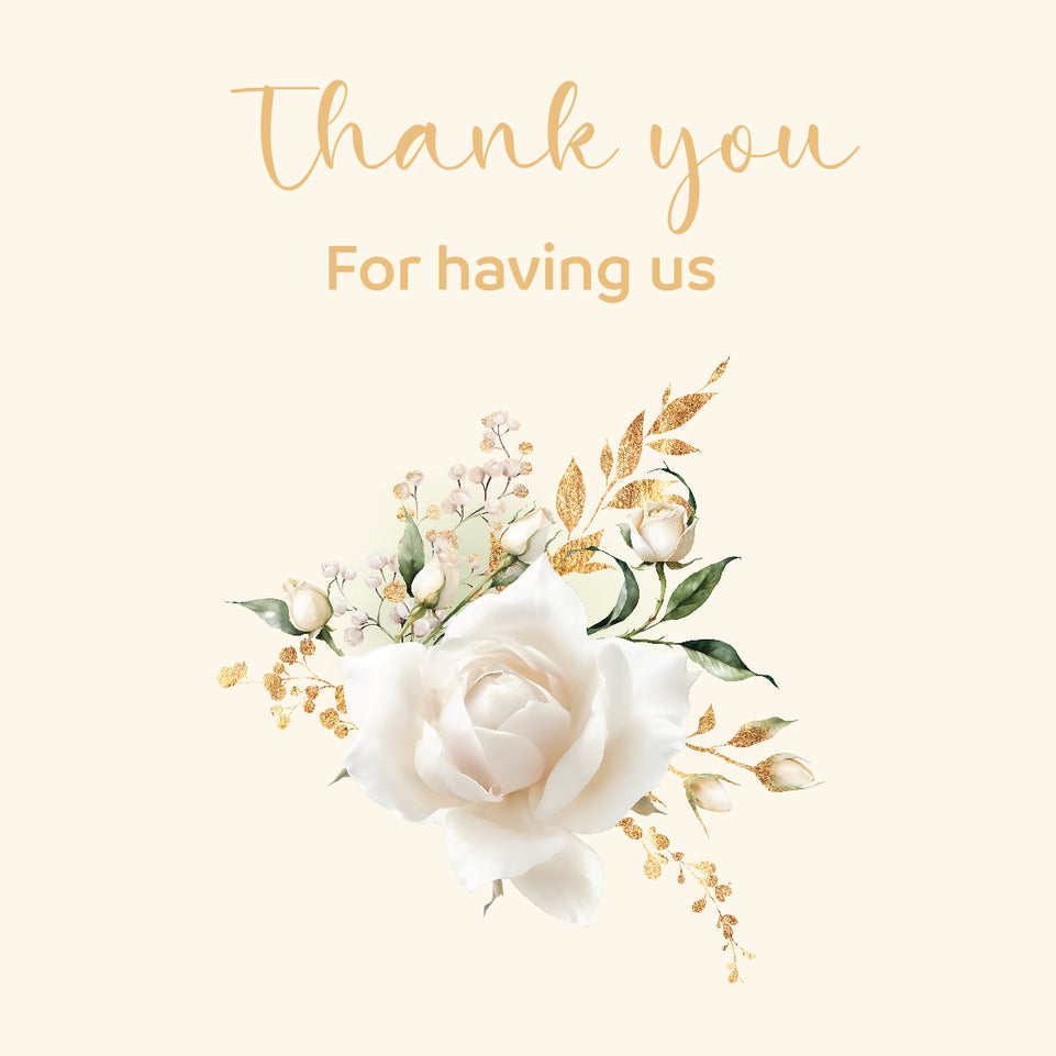 Thank you for having us floral greeting card