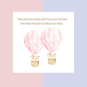 Twin baby girls hot air balloons gree...