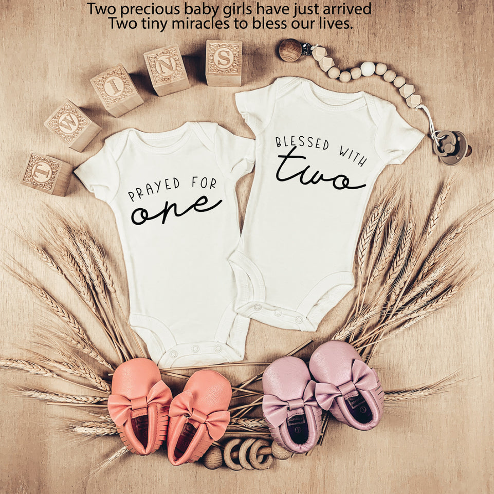 Twin baby girls outfit booties rustic greeting card