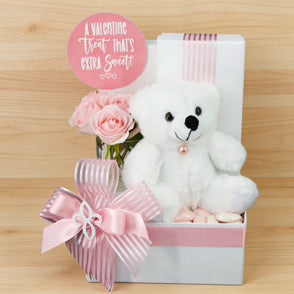 Valentine's decorated flower teddy pr...
