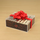 Happy Valentine's Day shimmering red hearts design premium chocolate gift acrylic box