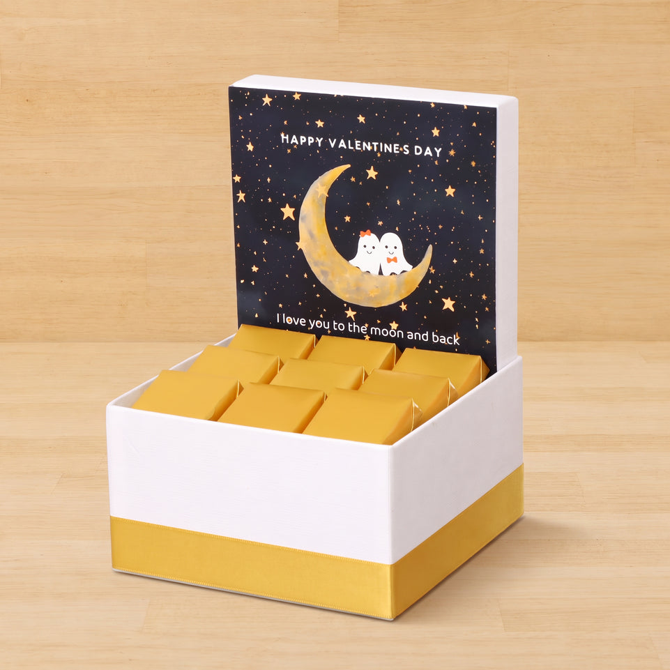 I love you to the moon and back valentine's designed premium chocolate small hamper