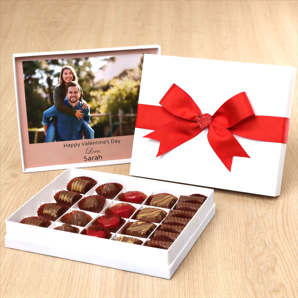 Valentines personalized photo premium chocolate hard box