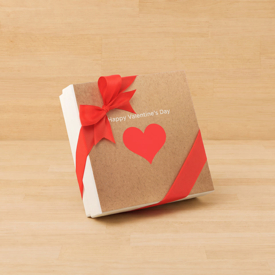Red heart valentine designed 9-pc chocolate hard box