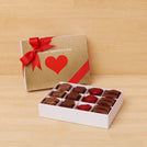 Red heart valentine designed 12P chocolate hard box