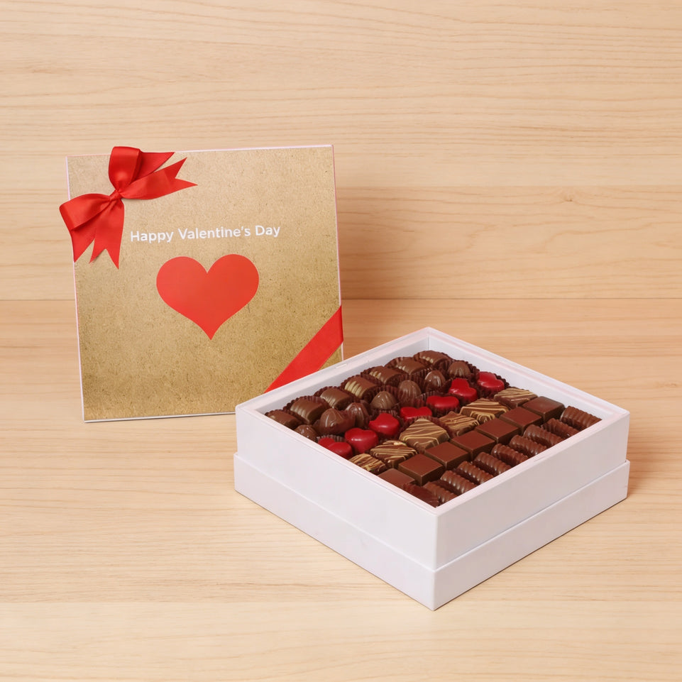 Heart valentine designed chocolate hard box