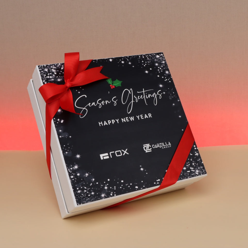 Corporate season's greetings designed chocolate 2-layer hard box