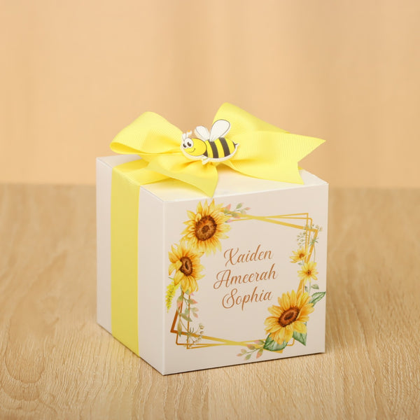 Set of 20 boxes sun flower design personalized chocolate soft box
