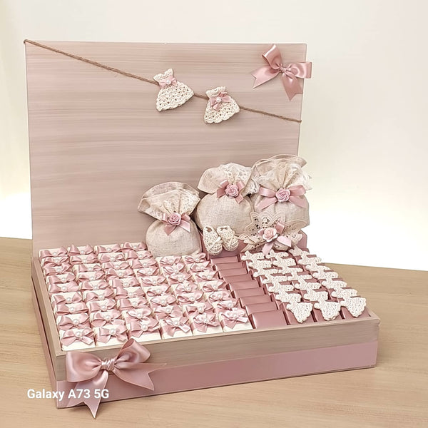 Baby rustic decorated chocolate leather tray