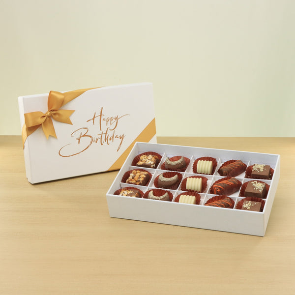 Happy birthday minimalist designed 15P chocolate hard box