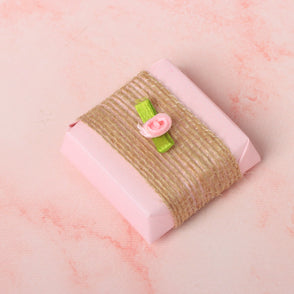 Rustic jute ribbon flower decorated l...