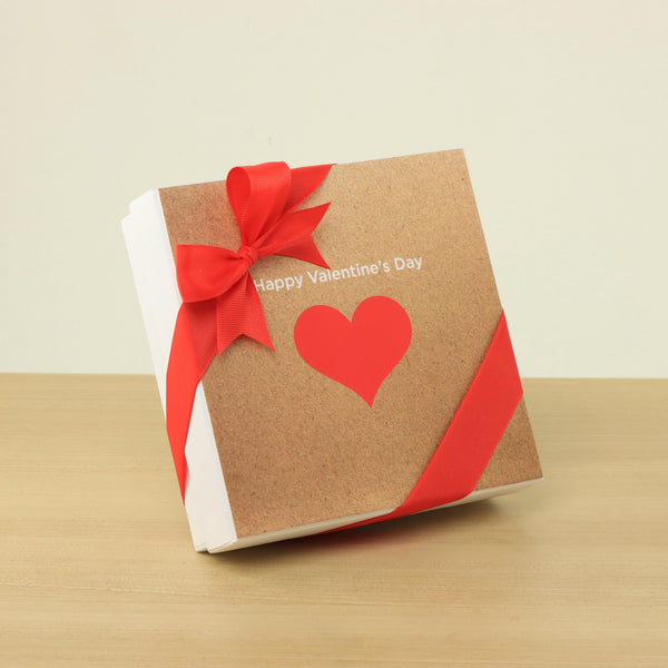 Red heart valentine designed 9-pc chocolate hard box