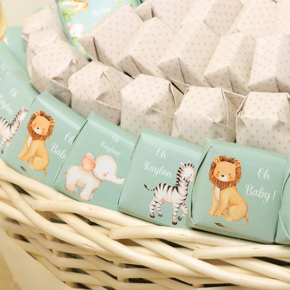 Baby safari animals design premium chocolate large basket