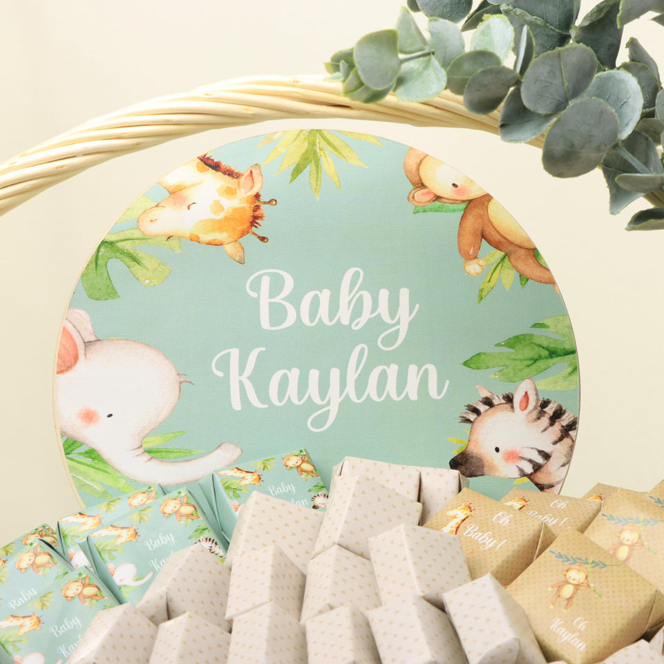 Baby safari animals design premium chocolate large basket