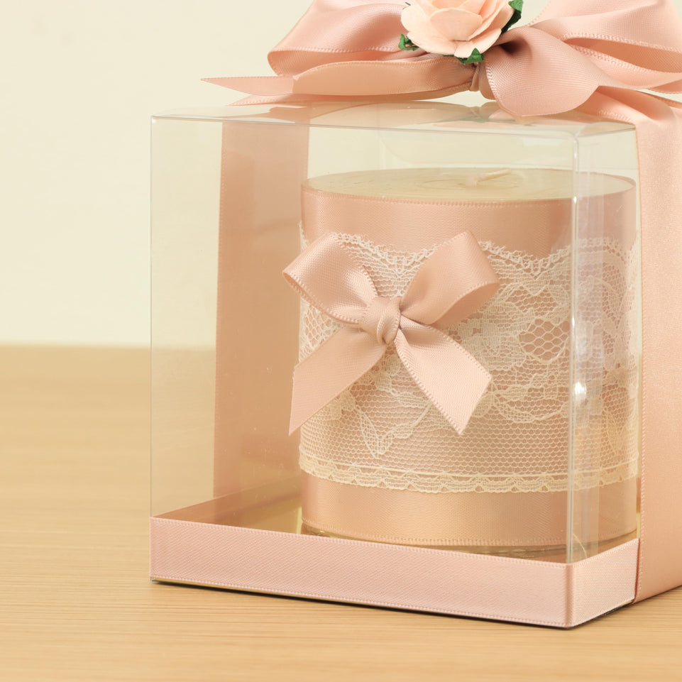 Set of 20 Baby carousel decorated candle clear box