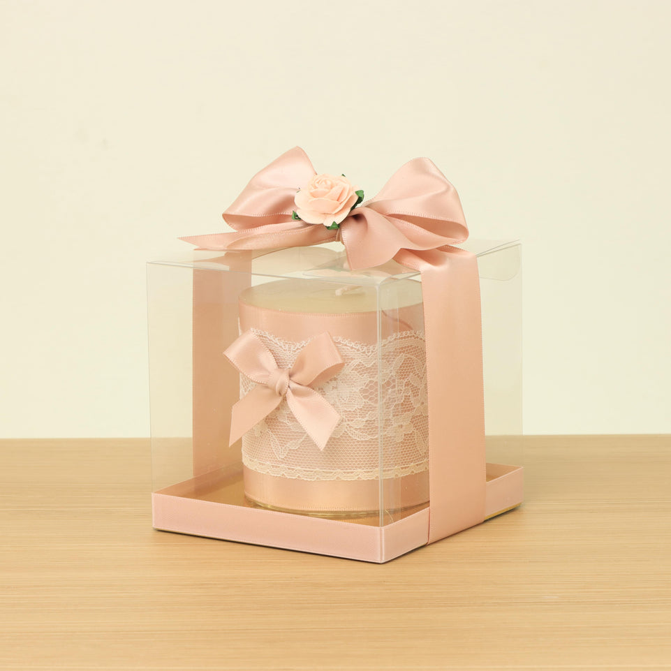 Set of 20 Baby carousel decorated candle clear box