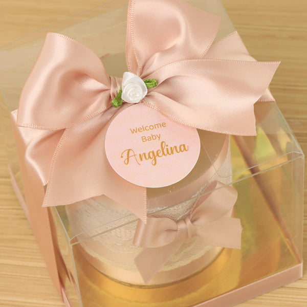 Set of 20 Baby carousel decorated candle clear box