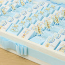 Baby boy teddy theme premium chocolate medium leather tray with acrylic backdrop