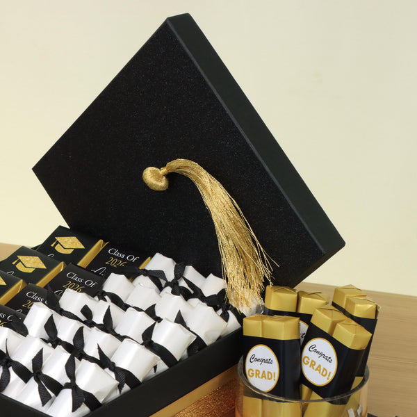 Graduation personalized decorated chocolate large leather tray
