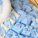 Baby boy crochet decorated chocolate medium basket