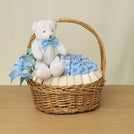 Baby boy crochet decorated chocolate medium basket