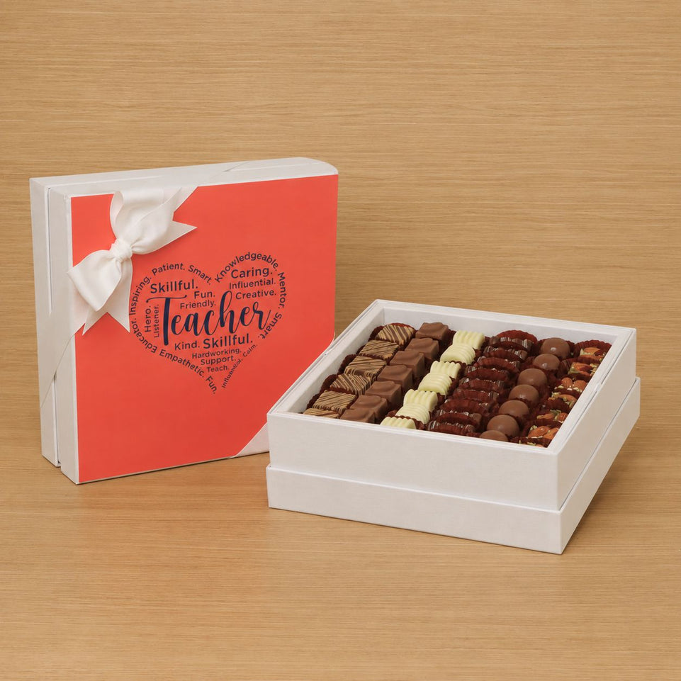 Teacher Appreciation peach designed chocolate one-layer hard box