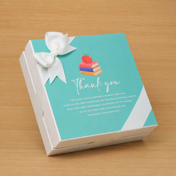 Teacher Appreciation Aqua/teal designed chocolate one-layer hard box