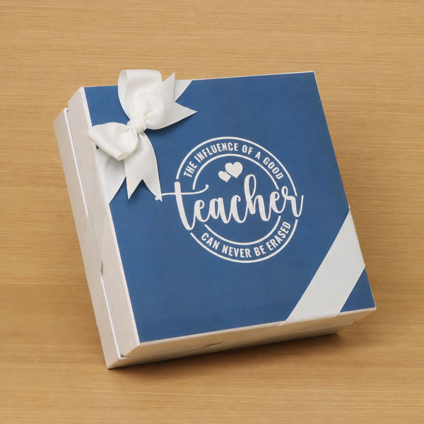 Teacher Appreciation blue designed chocolate one-layer hard box