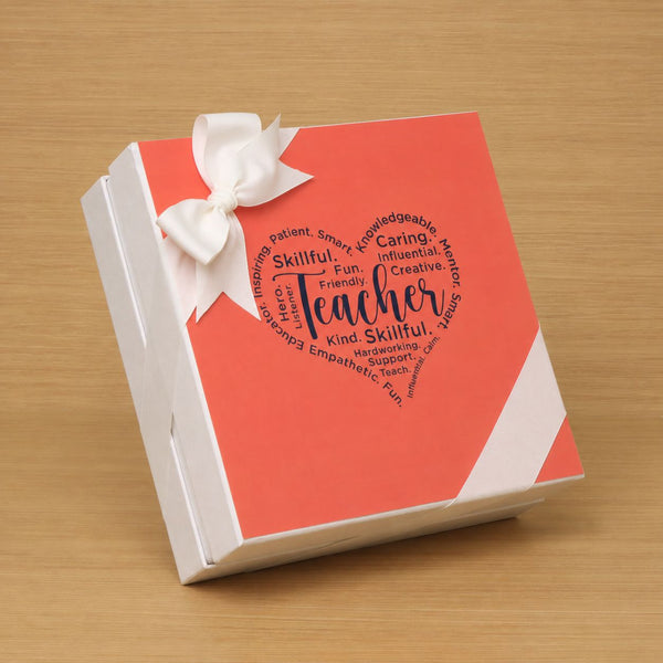 Teacher Appreciation peach designed chocolate one-layer hard box