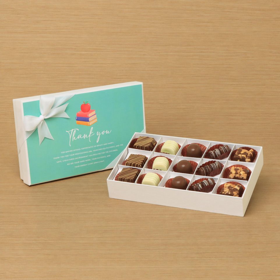 Teacher's appreciation 15-piece premium chocolate hard box
