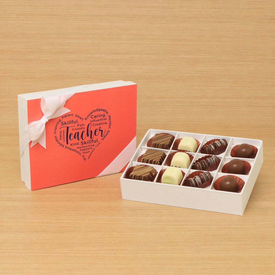 Teacher's appreciation 12-piece premium chocolate hard box
