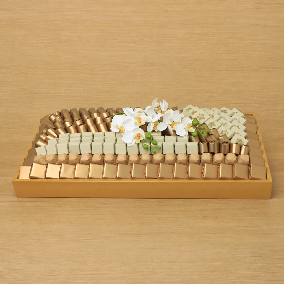 Premium chocolate large leather tray