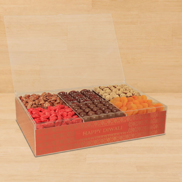Diwali designed premium chocolate & sweets acrylic large tray